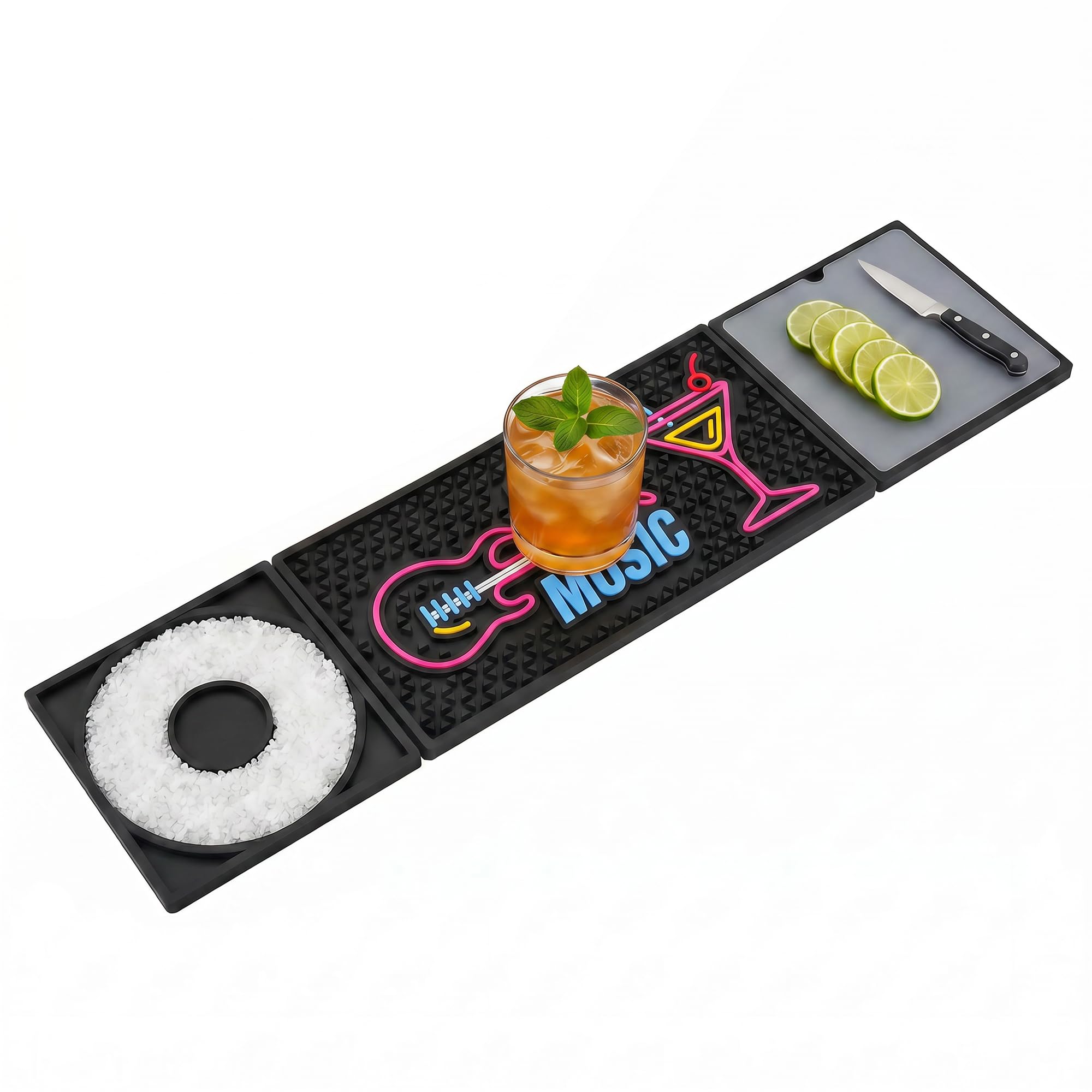 24x6 Trifold Bar Mat with Cutting Board,Flamingo Pattern — Amazon image 9