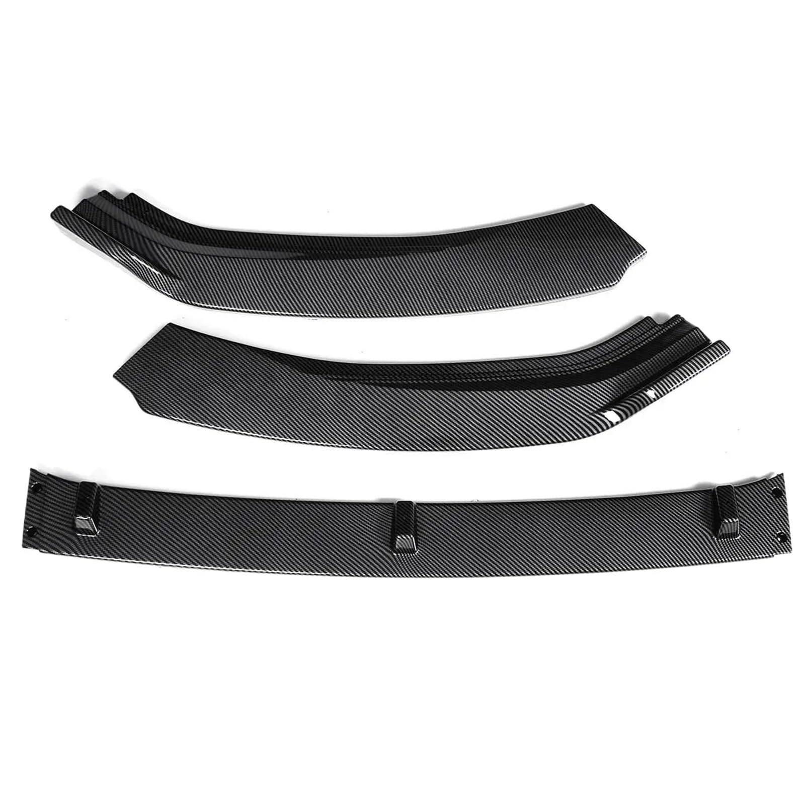 3 sztuki przedniego zderzaka samochodowego, rozdzielacza, dyfuzora, spoilera, deflektora, pasuje do VW Golf MK7 2014 2015 2016 2017(Carbon Fiber Look)
