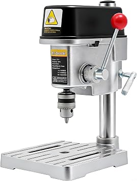 Mini Drill Press, 3-Speede Bnchtop Drill Press, 1-10mm Clamp TOOL 110V Portable Benchtop Drill Pressfor Metal Wooden Jewelry DIY and Crafts