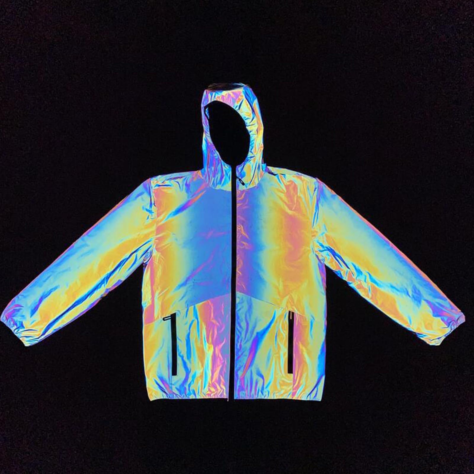 Chaqueta reflectante de alta visibilidad para ropa de exterior cálida de talla grande con bolsillos para
