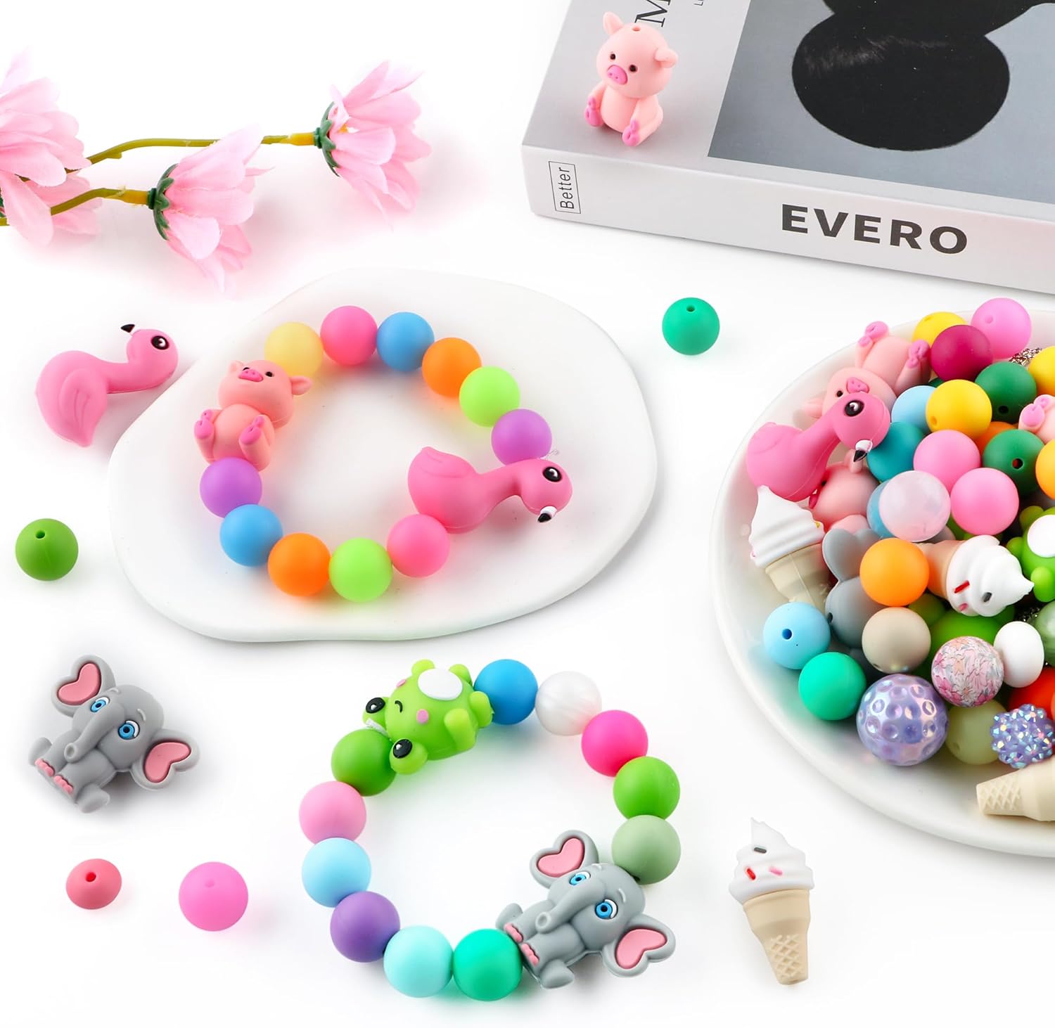 3D Shaped Silicone Beads for Pens, 12Pcs Frog Silicone Focal Beads for Keychain Making DIY Handicraft - Image 5