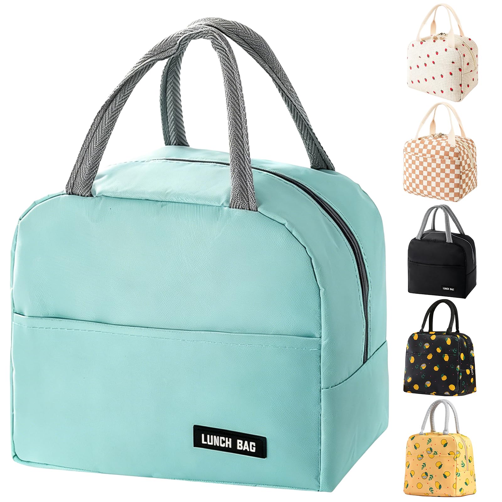 YumSur Lunch Bag Insulated Tote Bag Lunch Box Resuable Cooler Bag Lunch Container Waterproof Lunch Holder for Women,Men,Student and Kid (Light Blue)