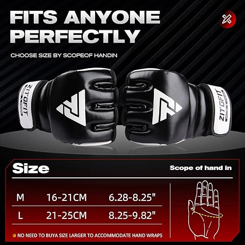 Miniatura 2 de Guantes de boxeo de medio dedo, guantes de entrenamiento de kickboxing con banda ajustable para artes marciales, taekwondo, muay thai, MMA