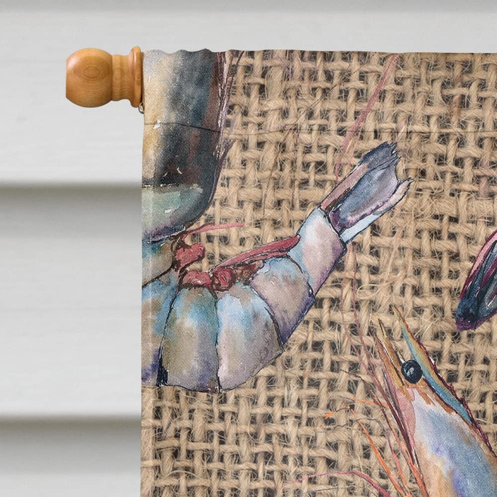 Caroline's Treasures 8738CHF Shrimp House Flag Large Porch Sleeve Pole Decorative Outside Yard Banner Artwork Wall Hanging, Polyester, House Size, Multicolor