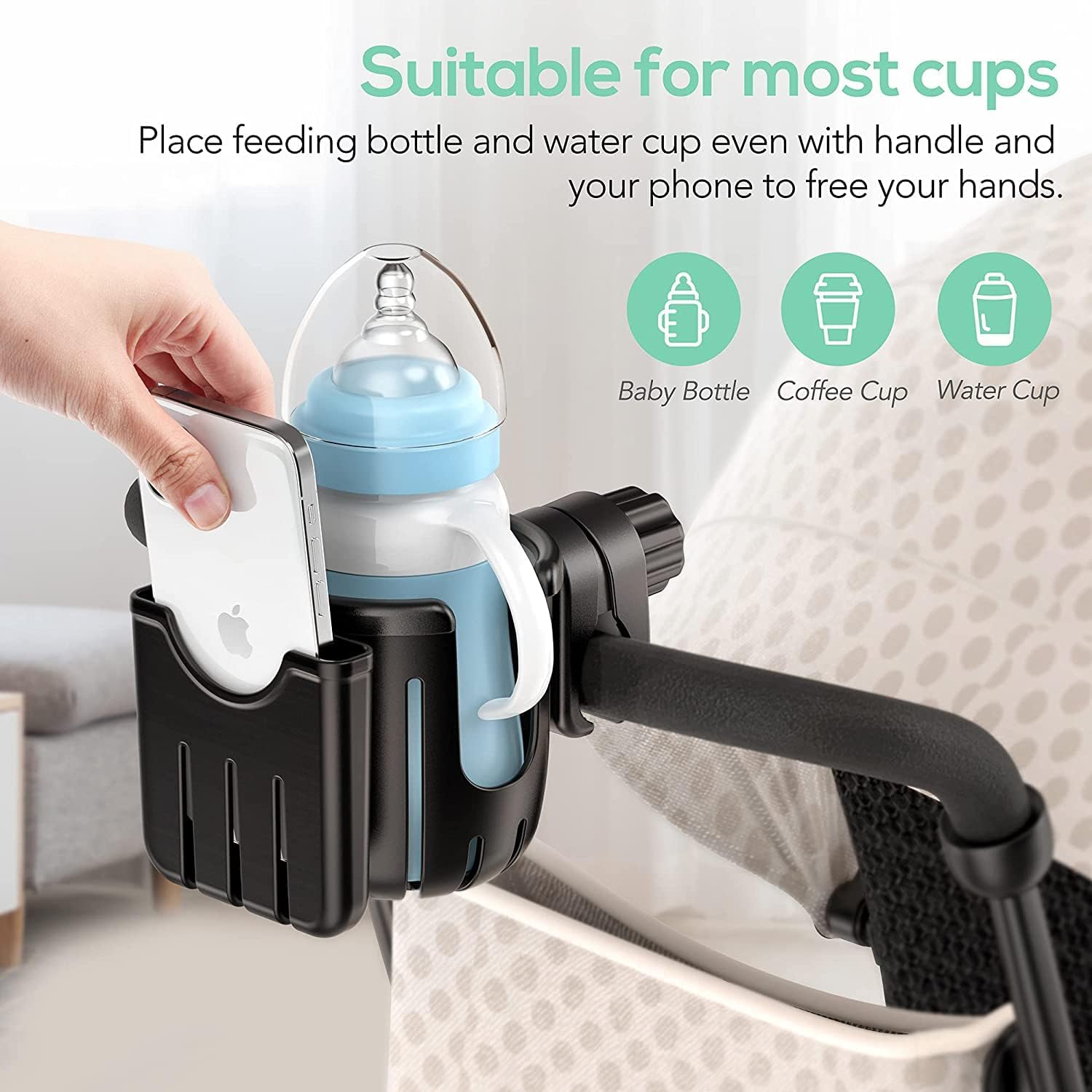 2 in 1 Water Bottle Holder Bicycle Motorcycle Mobile Phone Holder, Cycling, Bicycle Riding Equipment,Universal Bottle Drink Cup Holder
