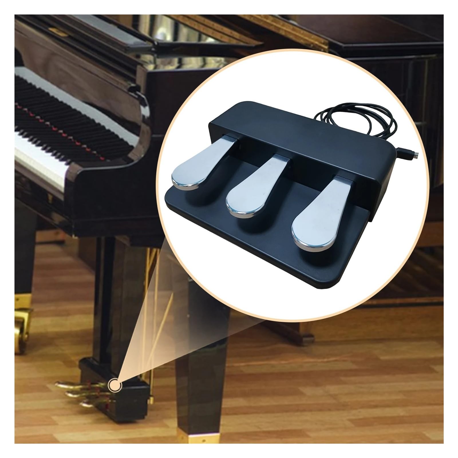 3 Pedaleinheit Soft Sostenuto Sustain Portable High Part Direkter Ersatz for E-Pianos Keyboards