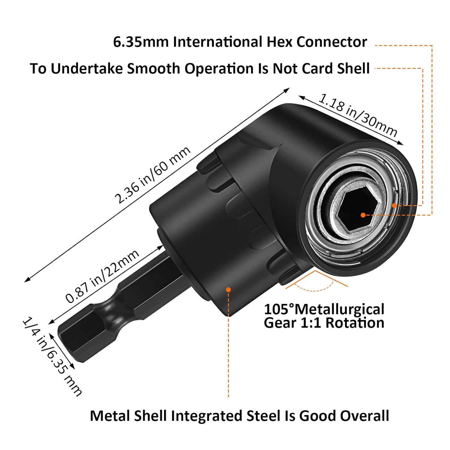 23 Pcs Drill Bit Extension Set Flexible Bendable Hex Drill Bit 1/4, 3/8, 1/2 Inch Hex Socket Adapter Rotatable Joint Socket Screwdriver 105 Degree Angle