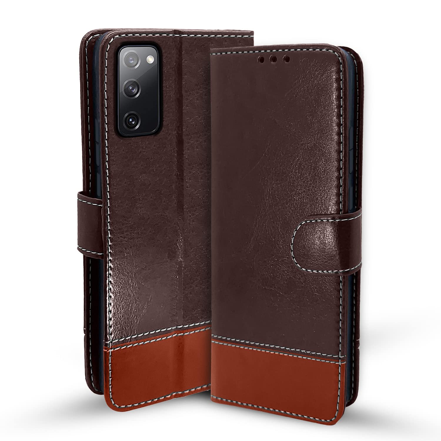 Pikkme Samsung Galaxy S20 FE / S20 FE 5G Flip Cover | Dual-Tone PU Leather Finish | Wallet Style & Stand | Magnetic Flip Case for Samsung Galaxy S20 FE / S20 FE 5G (Coffee & Brown) (B0BGJ9DY3R) Amazon Price History, Amazon Price Tracker