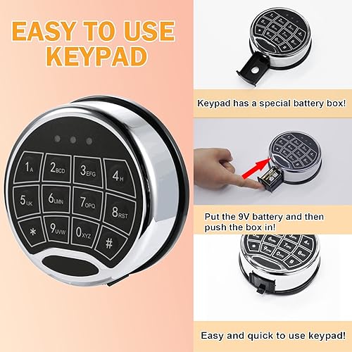 Miniatura 8 de WAH YUE HING Cerradura de teclado electrónico digital para cajas fuertes, reemplazo de bloqueo seguro para armas, bloqueo seguro de retardo de