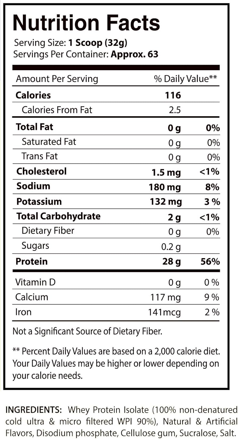 ISO FUZION 100% Whey Isolate | 28g Non Denatured Protein Powder, Salted Caramel Flavor, 4.4lb