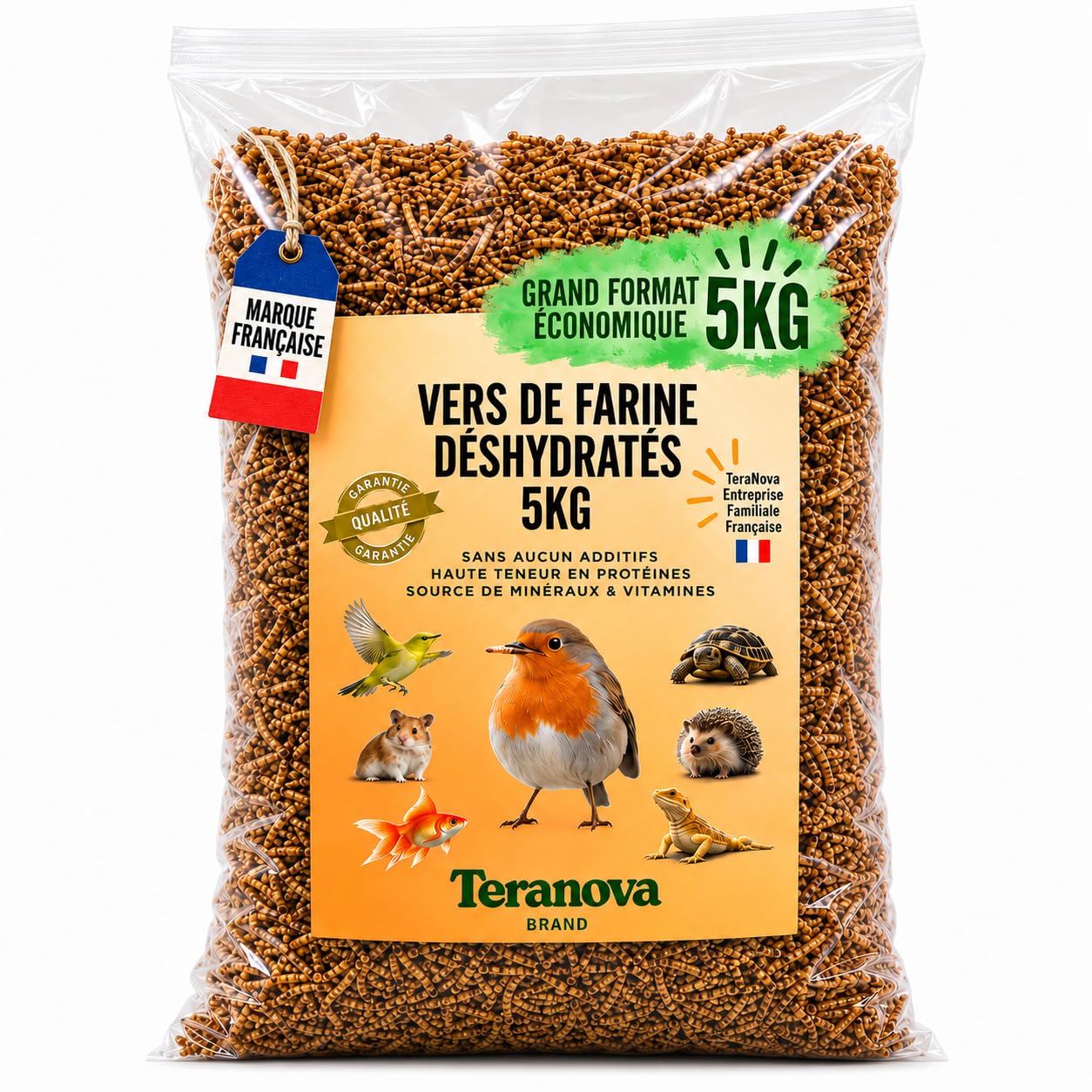 suszone robaki mączne 5 kg - Premium naturalny przysmak dla ptaków i zwierząt ogrodowych - suszone owady - karma uzupełniająca dla przeżuwaczy