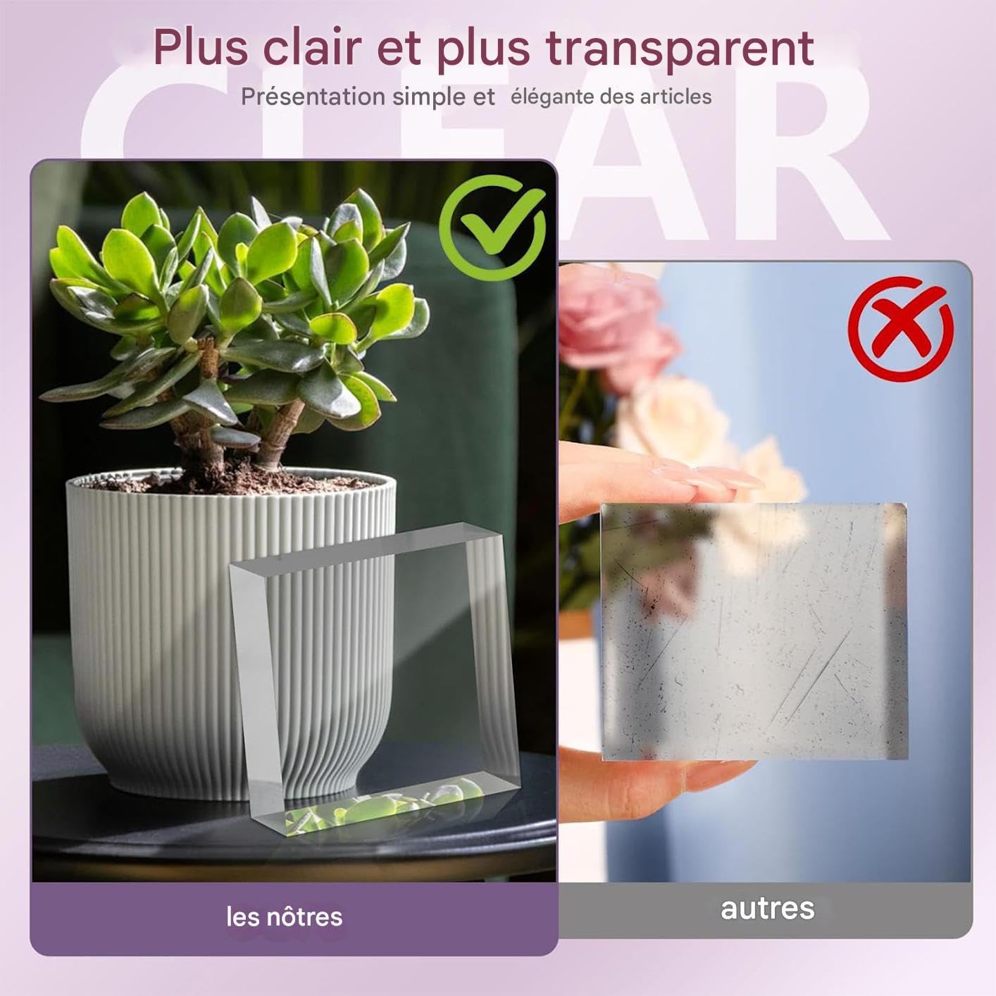 Socle En Acrylique,4 Pièces De Blocs Transparents | Rehausseurs de Présentation pour Parfums - Pour Artisanat Bijoux Parfum Collection Accessoires Nourriture Fête Gâteau Trophée