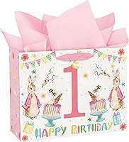 Vista 7 de WRAPAHOLIC Bolsa de regalo extra grande de 16.5 pulgadas con tarjeta y papel de seda, adorable diseño de dinosaurio para bebé, baby shower, fiesta