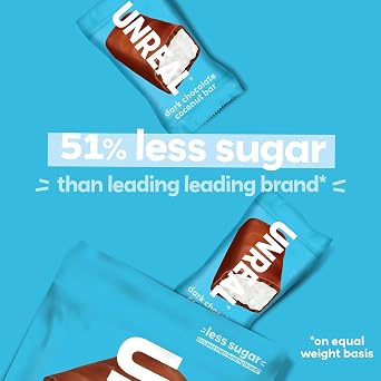 UNREAL Dark Chocolate Coconut Bars | 3g Sugar | Certified Vegan, Gluten Free, Fair Trade, Non-GMO | No Sugar Alcohols or Soy | 3 Bags