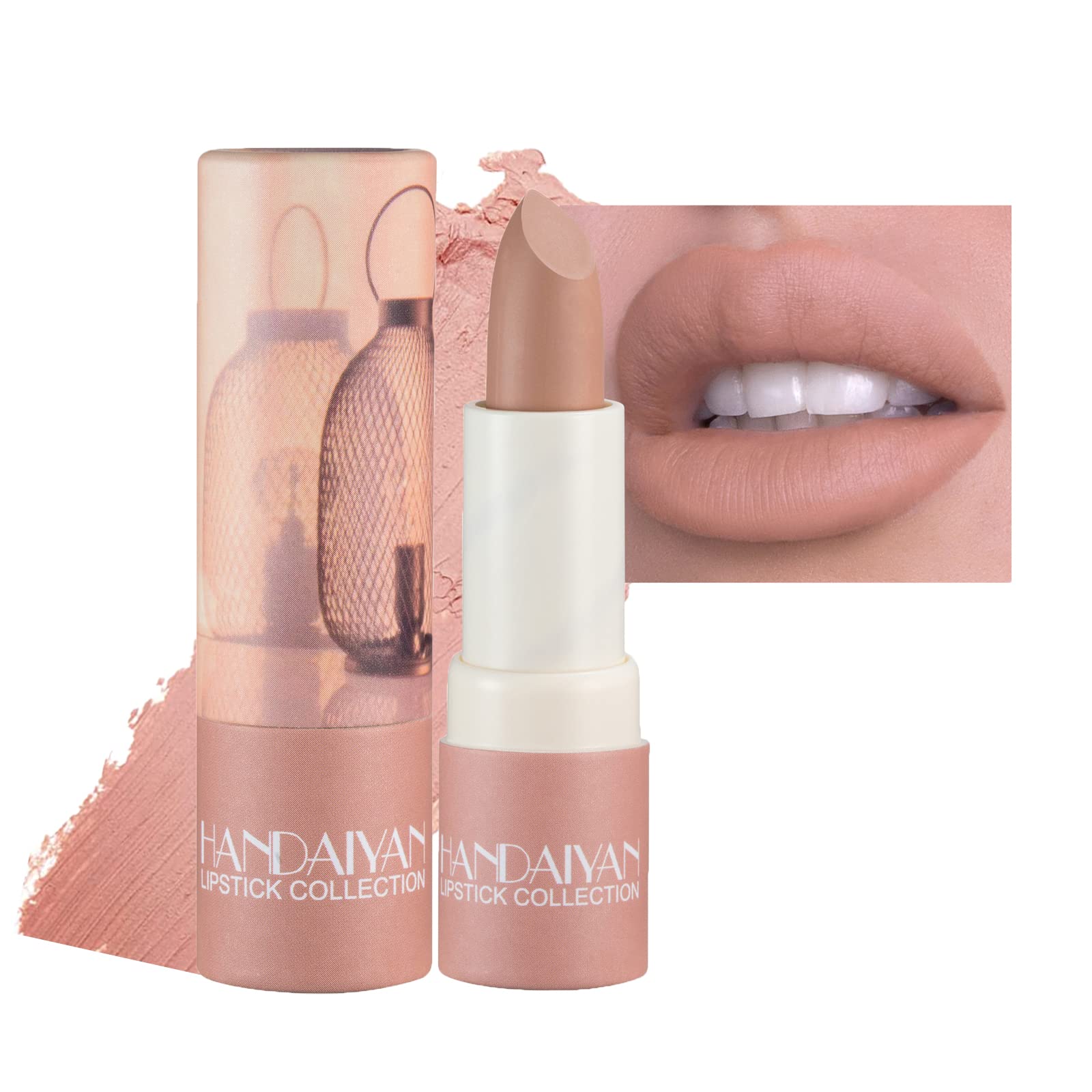 Lipstick Nude Lip Gloss Matte Lipstick Long Lasting Nude Velvet, Up to 12 Hour Wear, Waterproof Non Drying for Girls Women (#02)