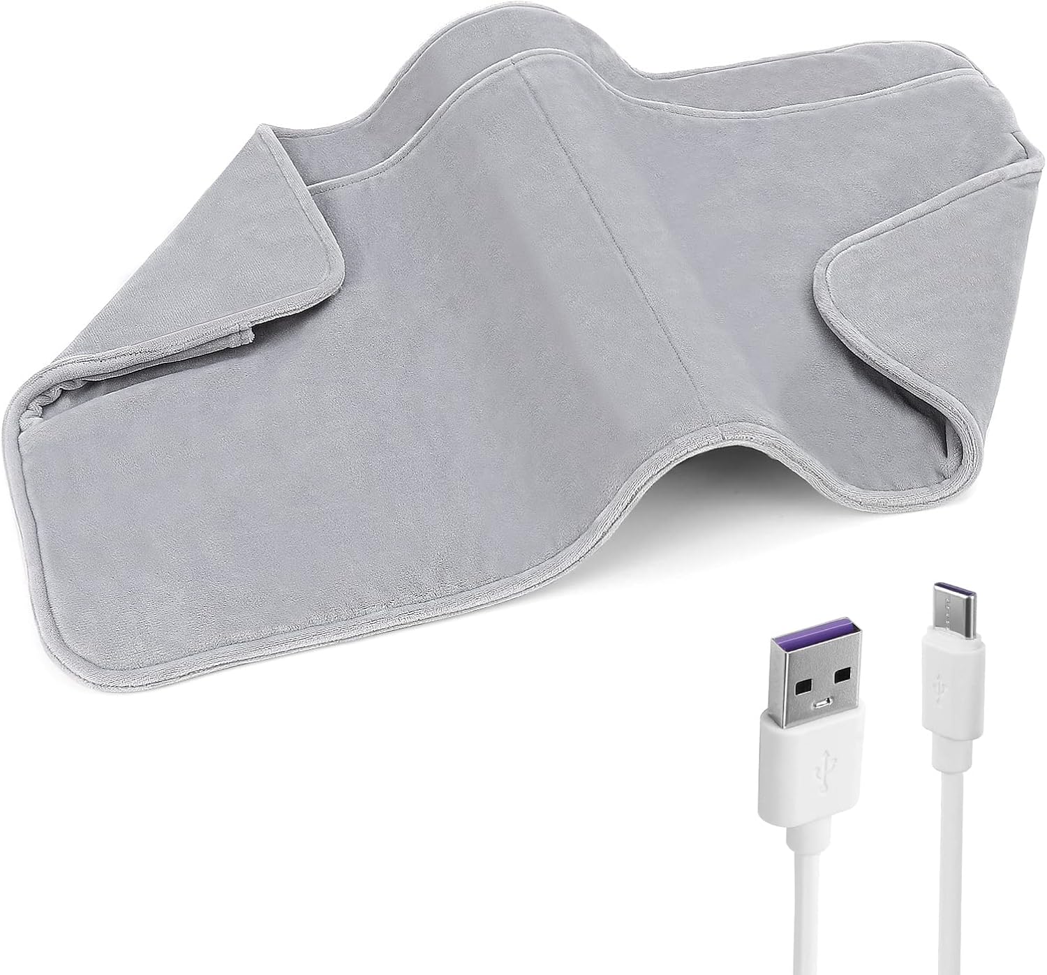 USB Manta Electrica, 30x60cm USB Esterilla Eléctrica Calentamiento Rápido para Espalda Cuello y Hombros Ahorro de Energía Manta Termica Eléctrica Almohadilla Térmica de Terciopelo de Cristal, Lavable