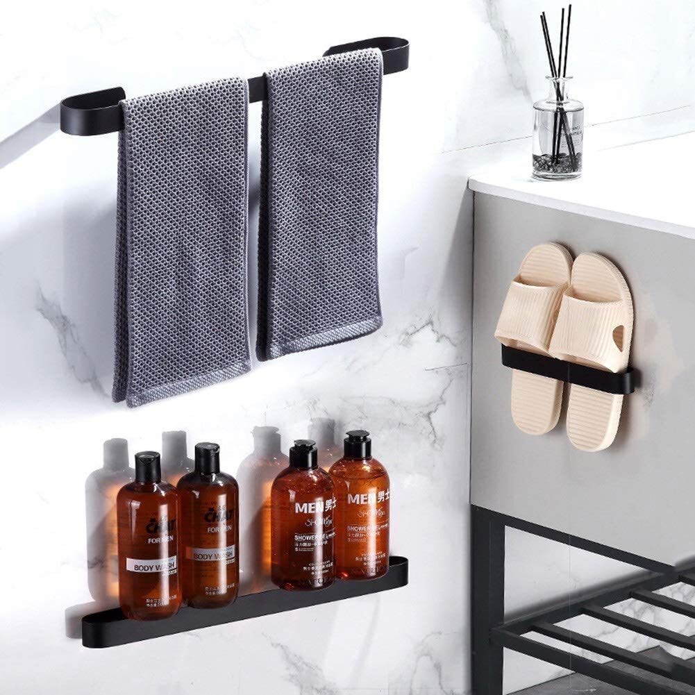 Porte-serviettes aluminium antirouille au design épuré pour douche haut de gamme