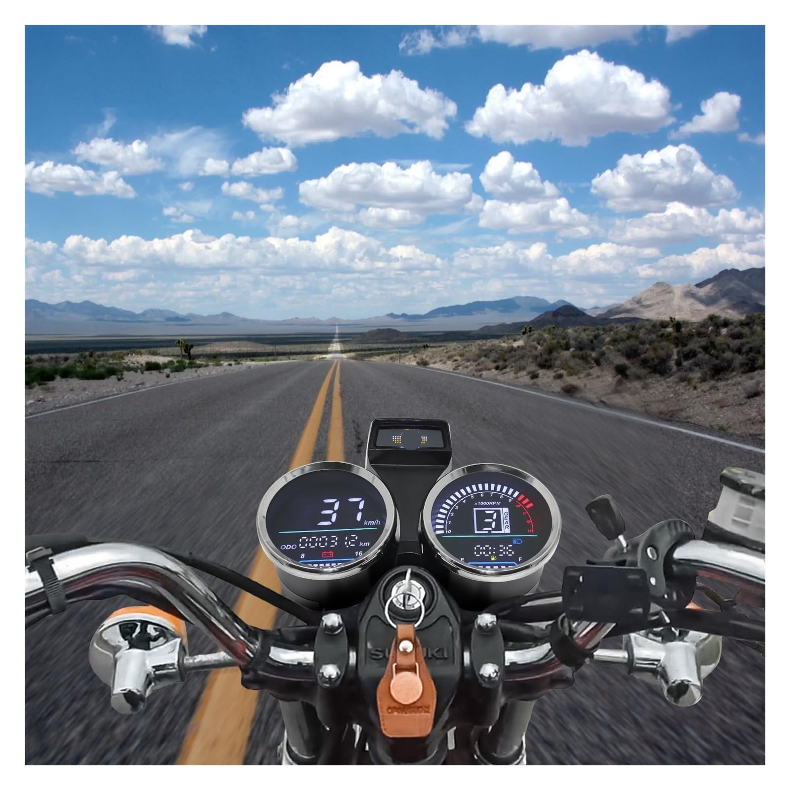 Contachilometri universale Contagiri per motocicletta, per Suzuki GN 125, tachimetro digitale, contachilometri, indicatore di marcia, strumento misurazione