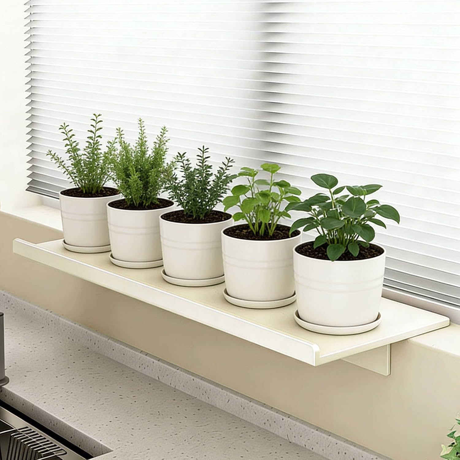 Amazon.com : Carbon Steel Window Sill Storage Shelf for Plant ...
