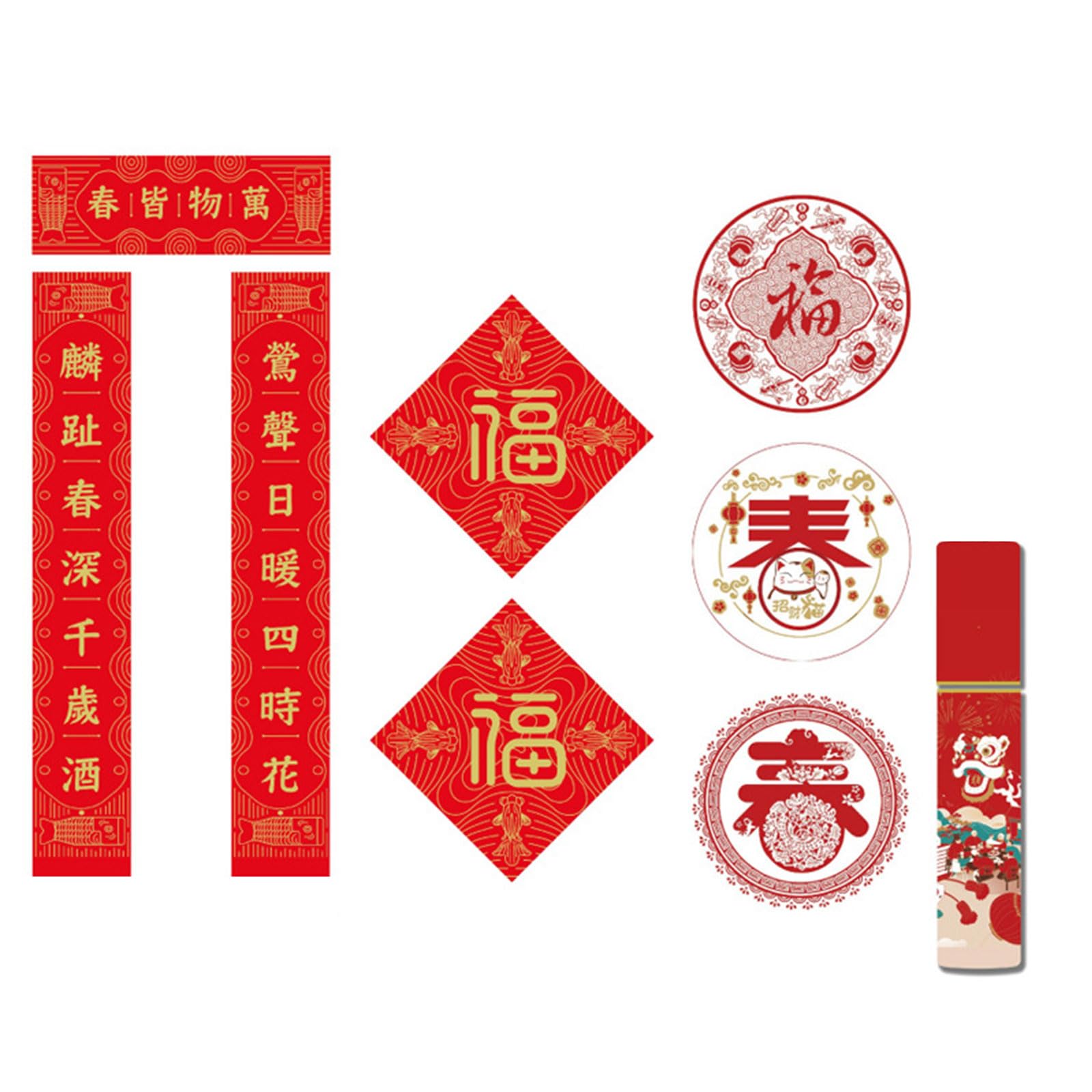 Buxuaaaa Dragon Year Couplets Set for 2024 Celebrate the New Year in the New Spirit Red Envelopes Party Supplies