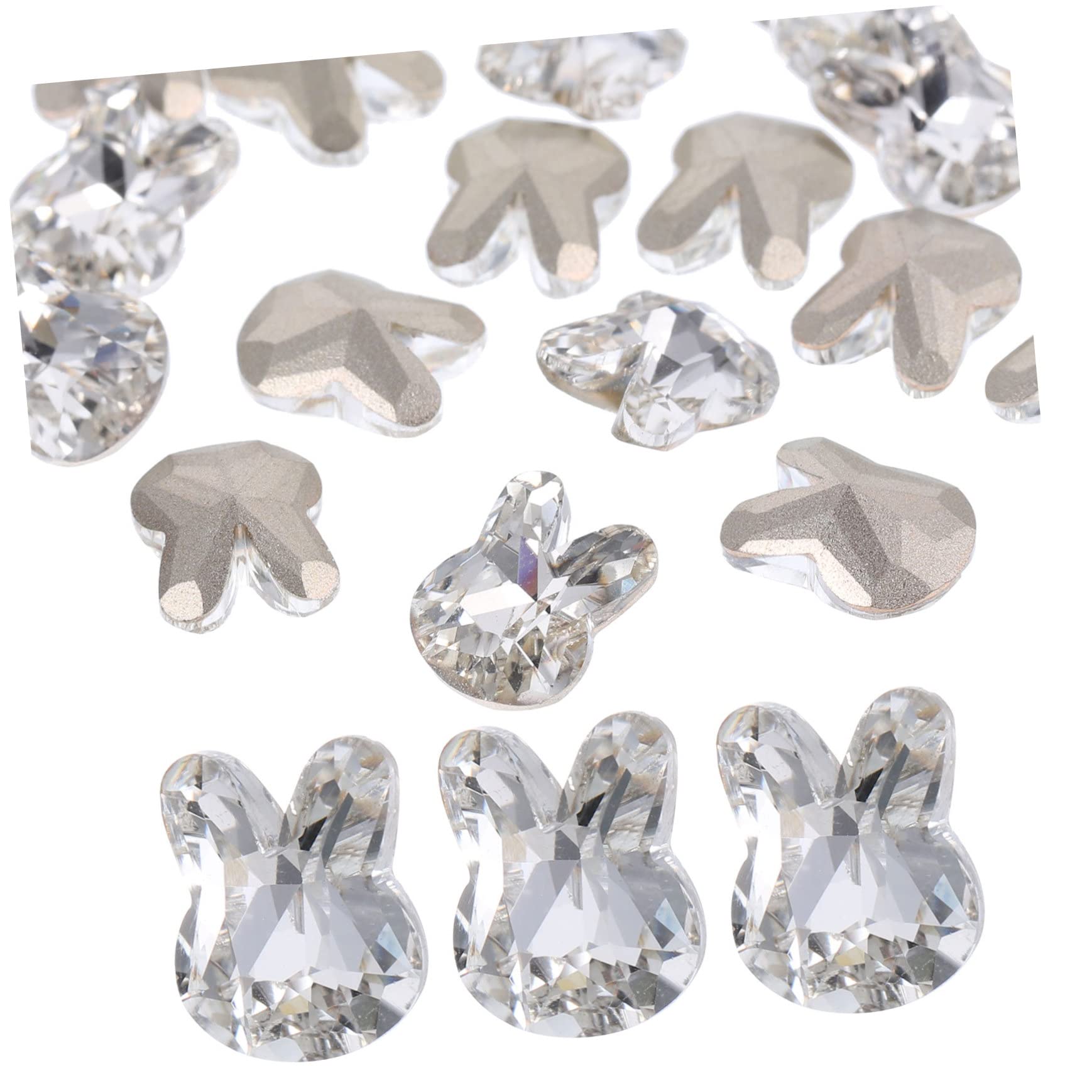 4 Set Gioielli Con Diamanti Per Unghie Unghia Decorazioni Per Manicure Ornamenti Per Manicure Bunny Conigli Decorazioni Per Unghie in Cristallo Fascino Delle Unghie 20 Pezzi*4