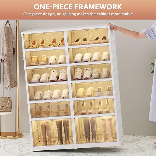 Miniatura 5 de Organizador de zapatos para armario, entrada, plegable, zapatero plegable, armario de almacenamiento de zapatos, armario apilable de almacenamiento