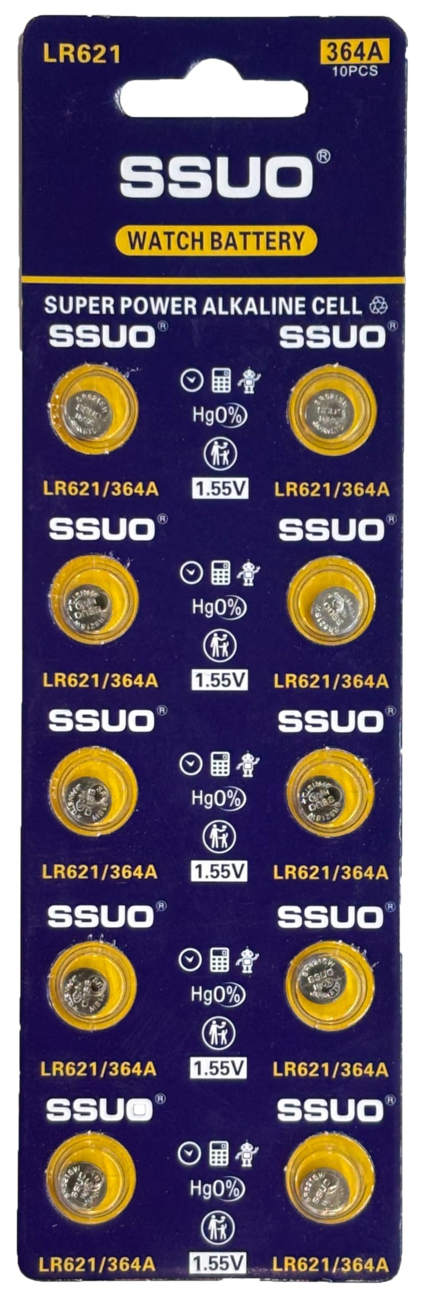 SR621 Button Cell Batteries (10 Pack) – 1.55V Silver Oxide – Also Known as 364, SR621SW, SG1, V364 – Long-Lasting Watch & Electronics Batteries-image-25