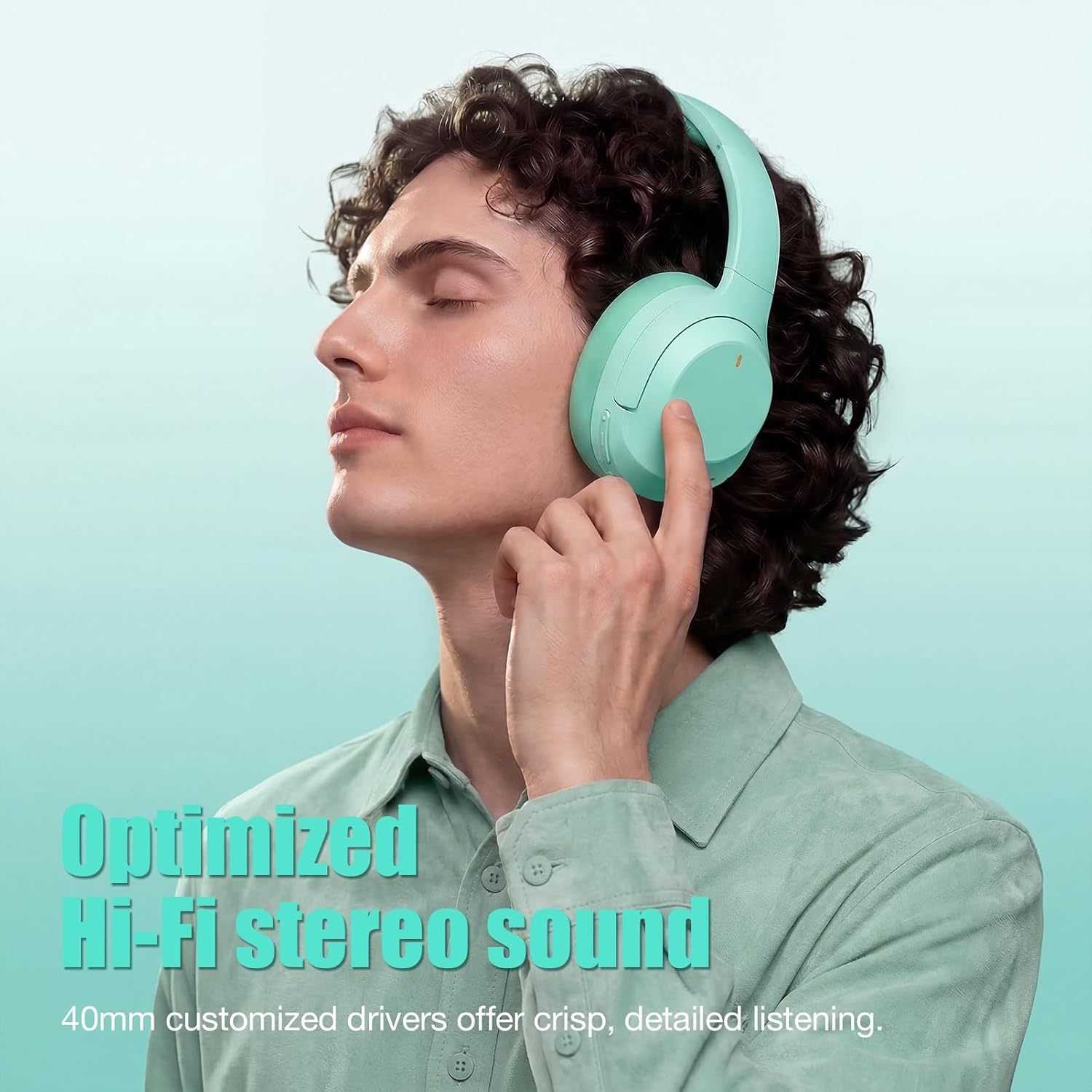 Upgraded Pro‑level Hybrid Active Noise Cancelling Headphones, HD Sound & Big Bass, 2X Softer Comfort, Long ANC Playtime, Wireless Over-Ear Bluetooth Headphones Perfect for Home Office/Travel/Pair image 4