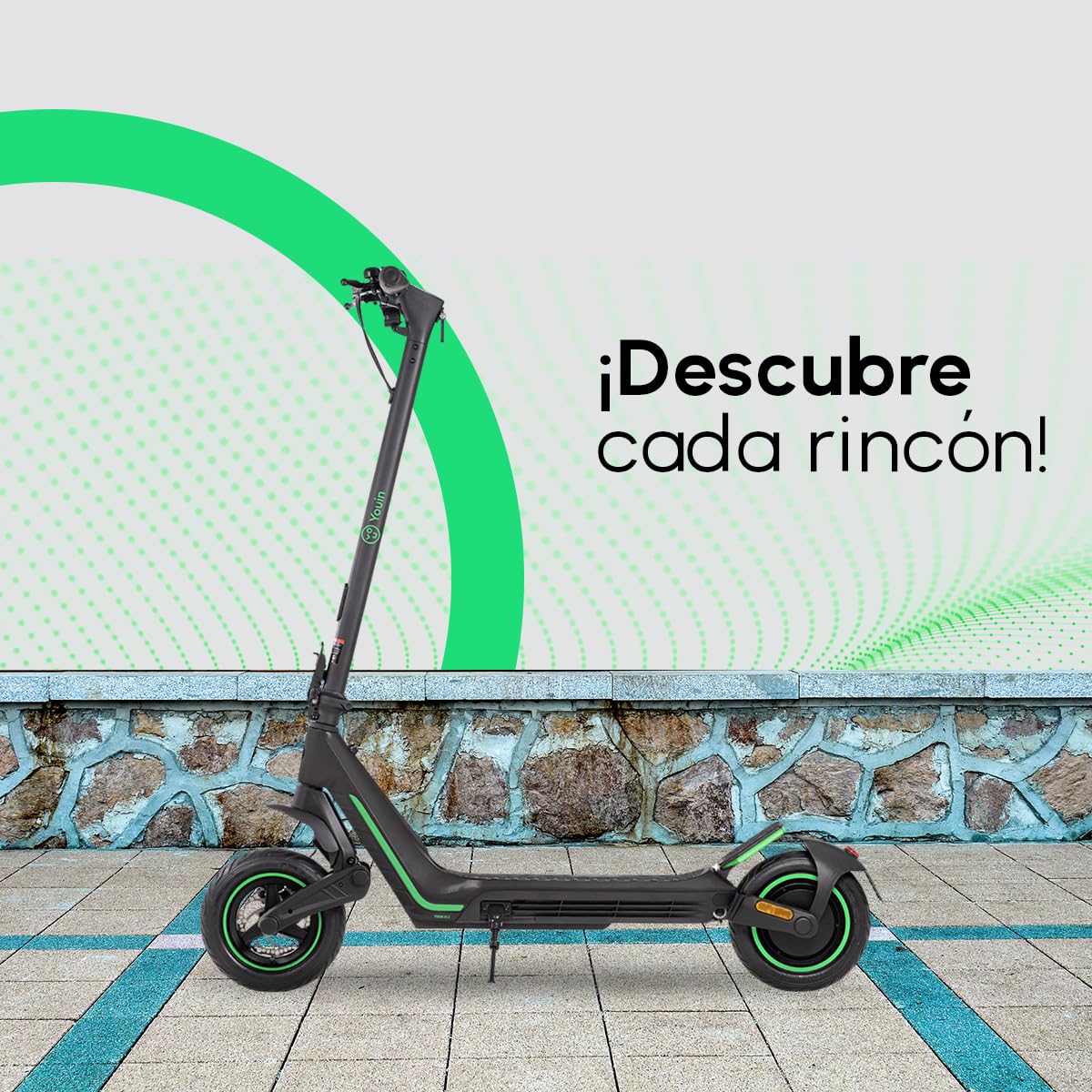 Youin Patinete Eléctrico XL3 - Potencia 800W - Velocidad 25 km/h - Autonomía 45 km - Frenos de Disco - Batería 36V 600Wh - Ruedas 10 - Homologado DGT