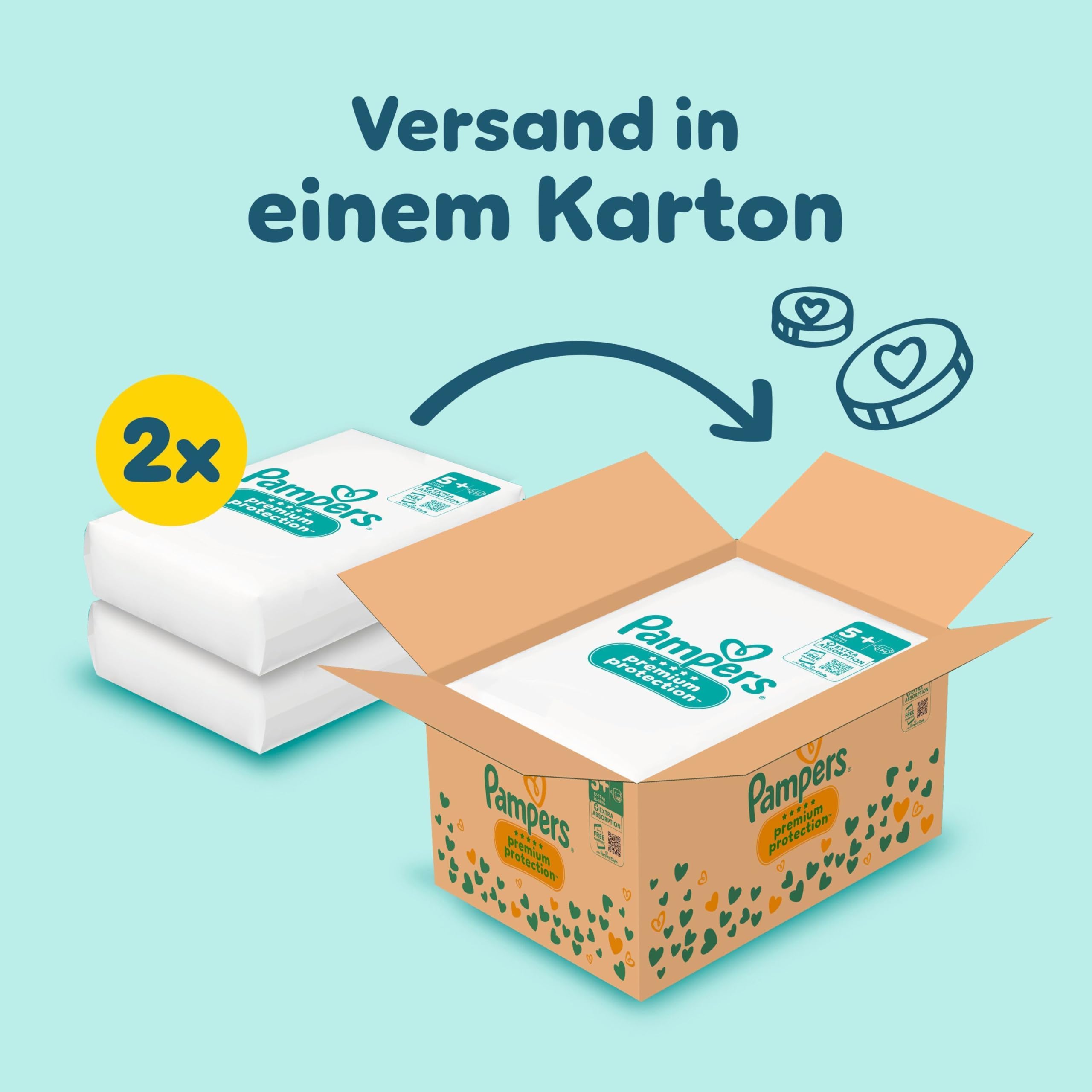 Pampers Premium Protection Größe 5+, 148 Windeln, 12kg-17kg, unser Nr. 1 Haut- und Auslaufschutz - 3