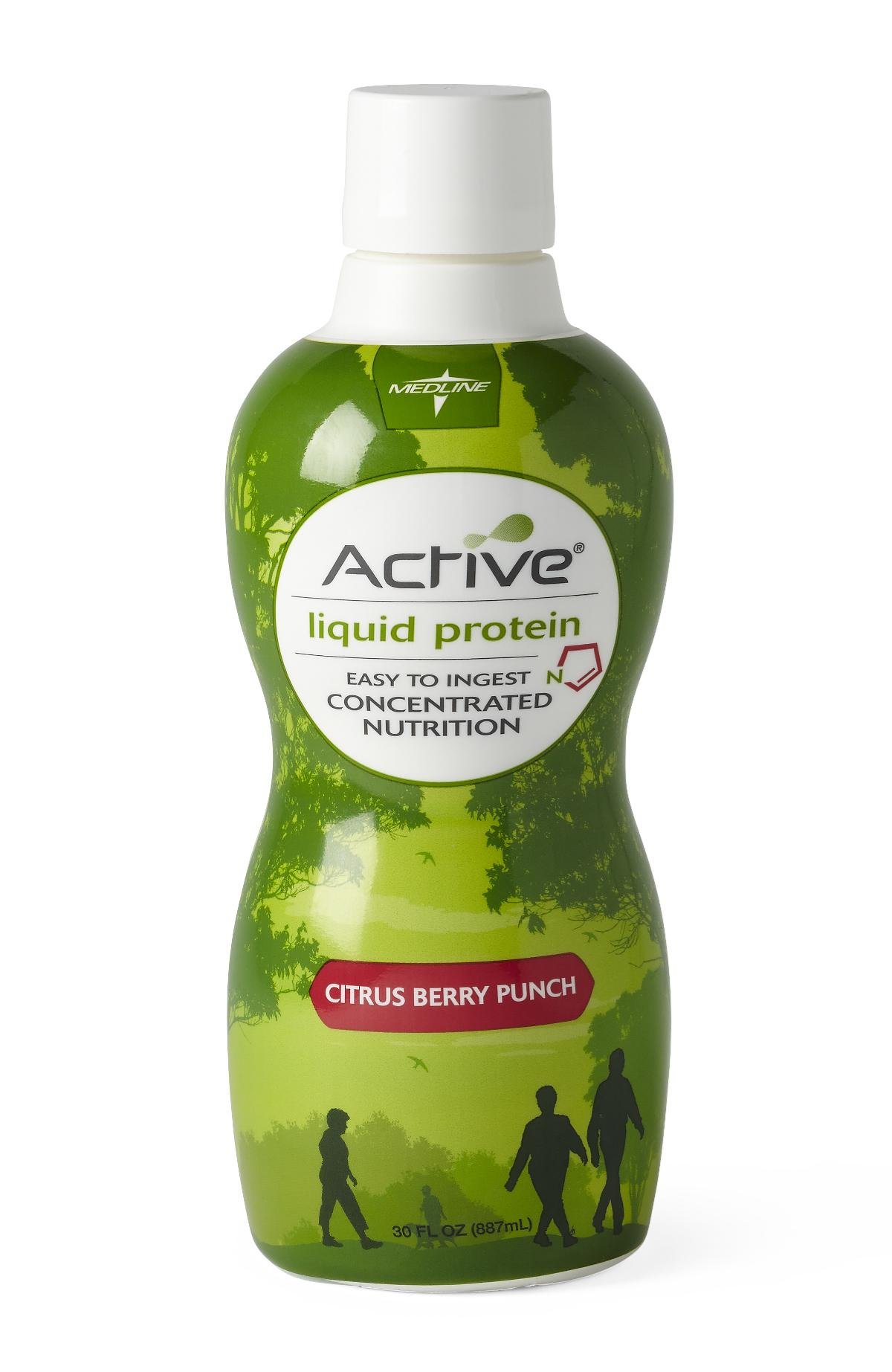 Medline Proteína líquida pronta para beber, Citrus Berry Punch, 15 g de proteína, 4 tubos de 887 mL