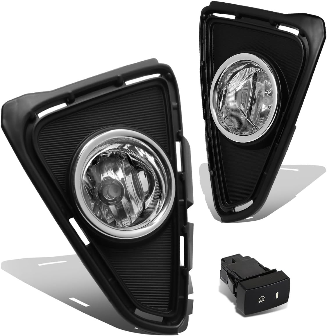 Auto Dynasty Fog Lights Assembly Compatible with 2016-2018 RAV4 Front Bumper Driving Fog Lamps w/Switch and Bezel, Driver and Passenger Side, Clear Lens