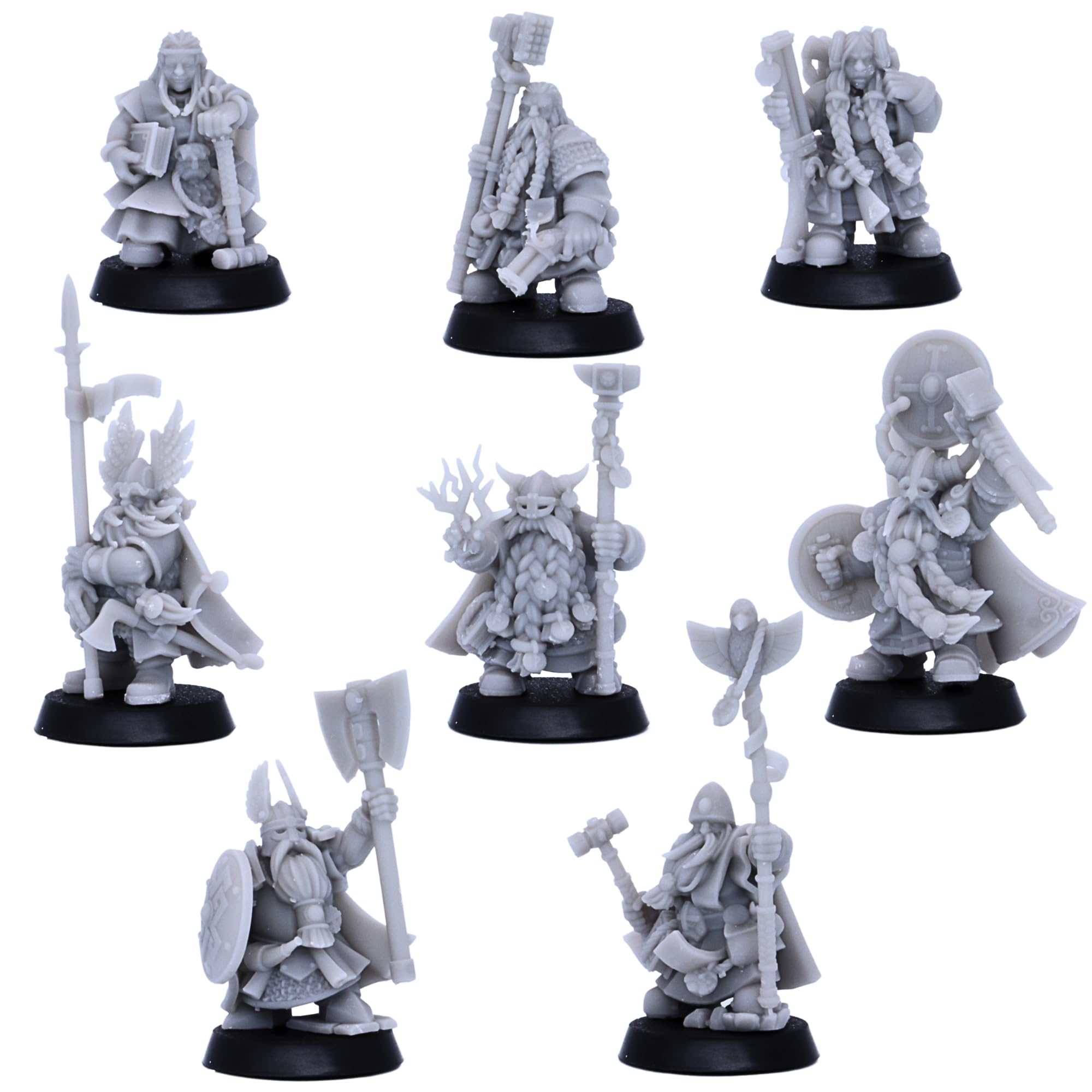 Dwarf Hero Character Bundle Set Army Unit Miniature Figure for 28mm Dungeons and Dragons Miniature Gaming, Tabletop Games Dwarves Bundle Pack Fantasy TTRPG Role Playing Games