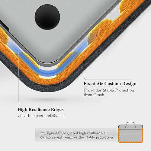 Miniatura 2 de Bolsa de hombro para computadora portátil de 15, 15.6 y 16 pulgadas, maletín de tela repelente al agua, ligero toploader, casual de negocios o