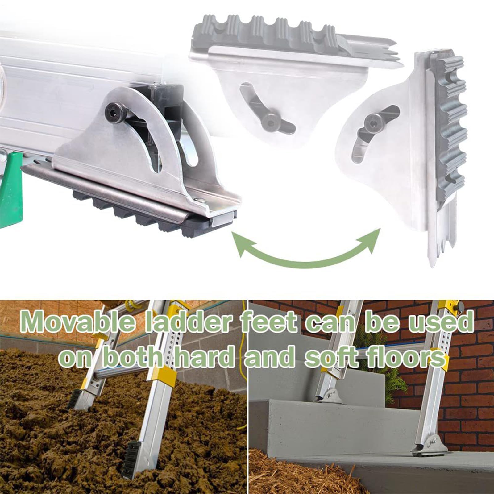 Herramienta de repuesto de zapata antideslizante de aluminio, almohadillas antideslizantes y fuertes accesorios seguros para piezas de escaleras, kit de reparación para un mejor agarre y seguridad