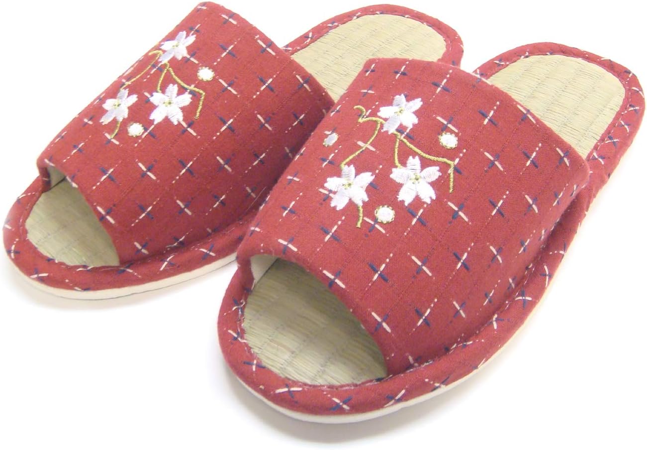 KNP26809T /Asian Japanese Natural Bamboo Tatami Wide Width House Slippers