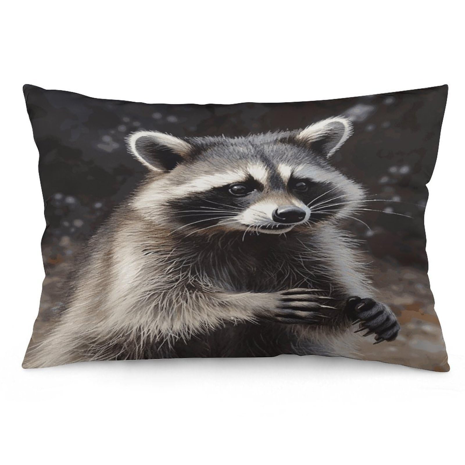 Raccoon Throw Pillow Covers with Silent Zipper Polyester Pillow Protectors Removable Pillow Cases Soft Pillowcase Cozy Pillow Sham Cushion Cover for Sofa Car Bed 20"x30"