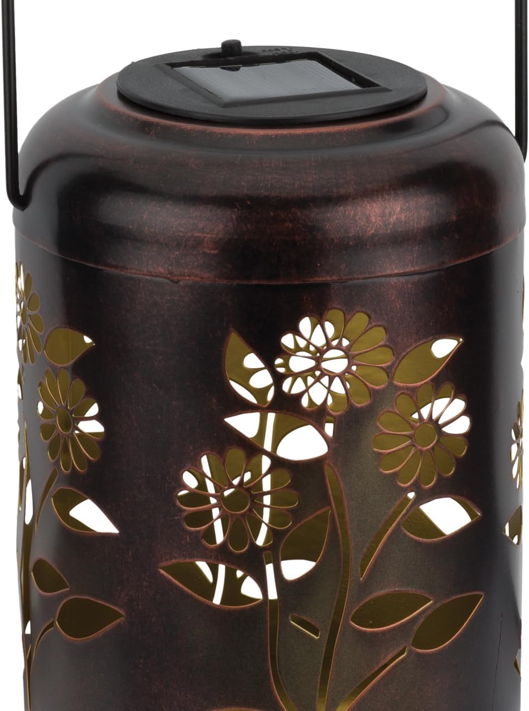 Regal Art & Gift Solar Flower Shadow Lantern Outdoor, Waterproof Garden Décor, Ideal Gift for Women, Mom, Grandma – Hanging Metal Solar Lights for Yard, Patio, Backyard, Porch, Gold