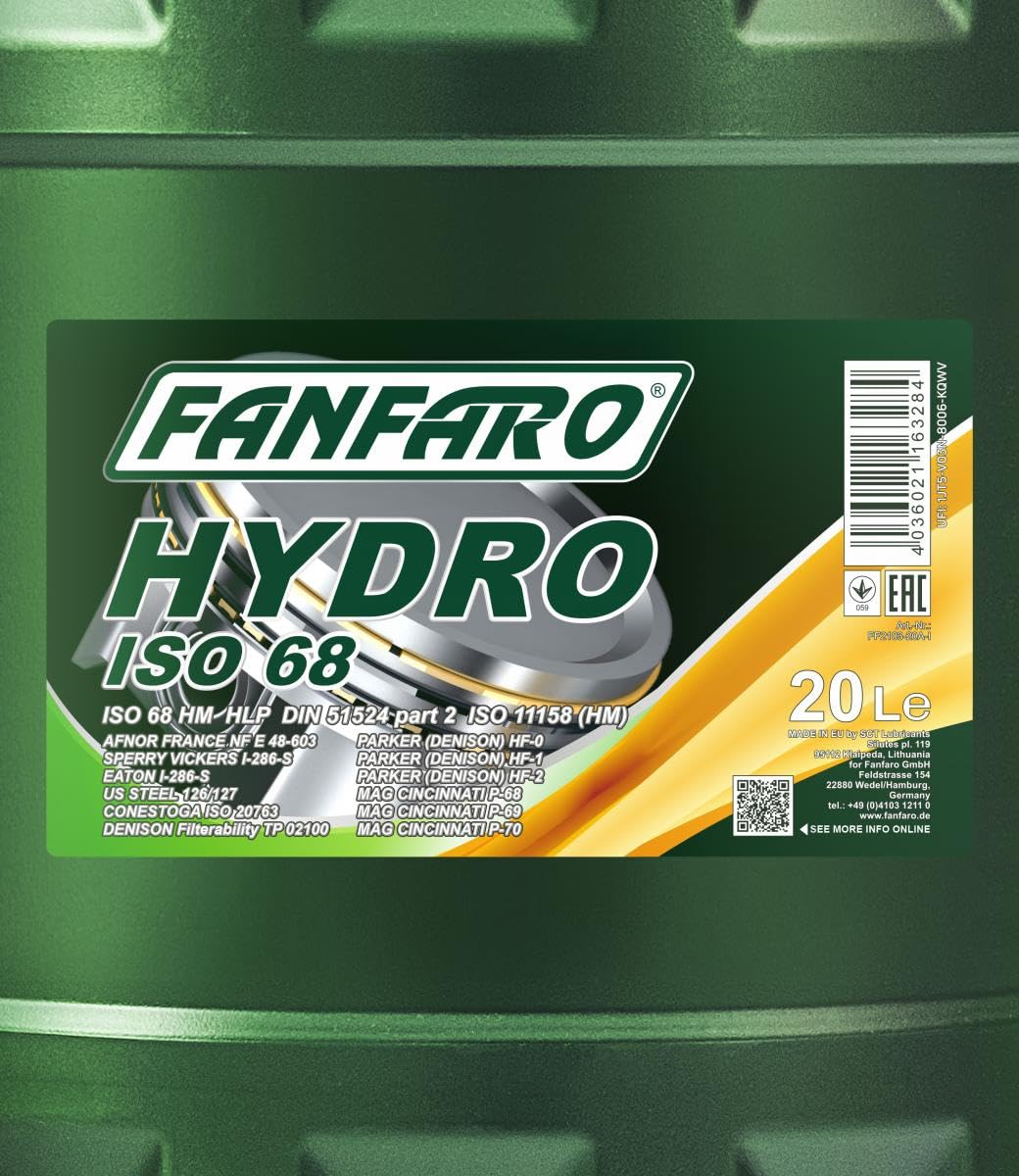 FANFARO 20L FF Hydro ISO 68 / Olio idraulico 68 HLP