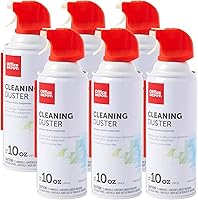 Office Depot Compressed Air Duster, 10 Oz Pack of 6 - Moisture-Free Keyboard Electronics Cleaner with Extension Tube