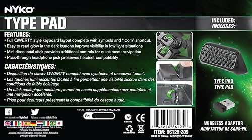 Miniatura 16 de Nyko Type Pad - Chat Pad Message Keyboard with Glow in the Dark Keys and 3.5mm Jack for Xbox One Wireless Controller