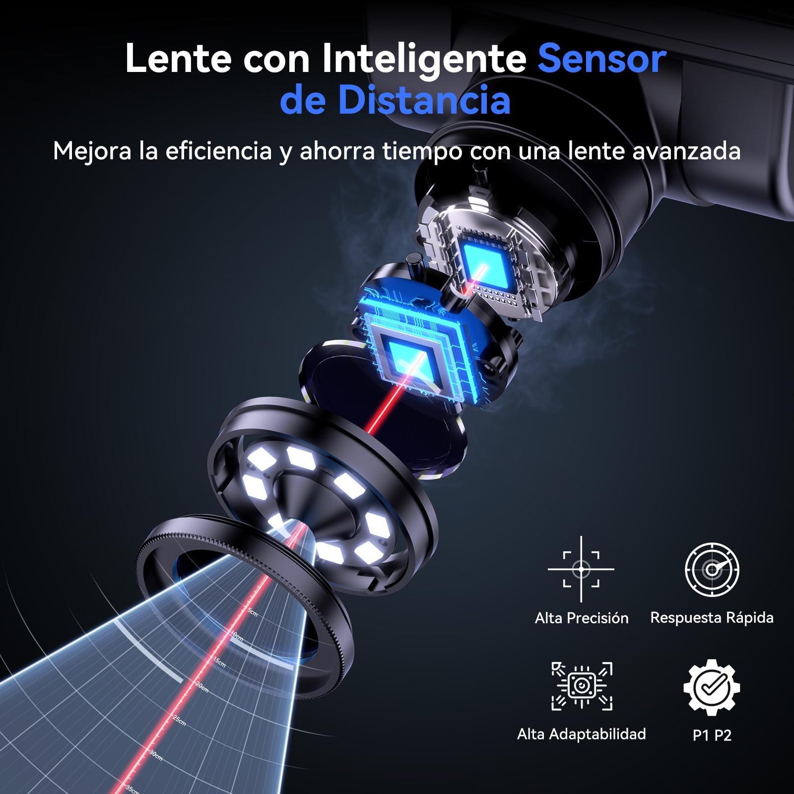 TOMLOV TM4K-AF MAX Microscopio Digital con Autofoco 2000X, Magnificación 4K HDMI con Pantalla IPS de 10,1", Regalo para Adultos, Cámara de 52MP para Piezas y Soldadura con Luz de Anillo, PC/TV, 64GB