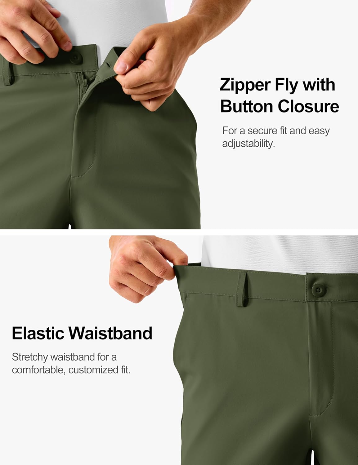 TACVASEN Men's Golf Shorts 9 Inch Inseam Stretch Lightweight Dress Work Casual Short with 4 Pockets Quick Dry Flat Front - Image 5