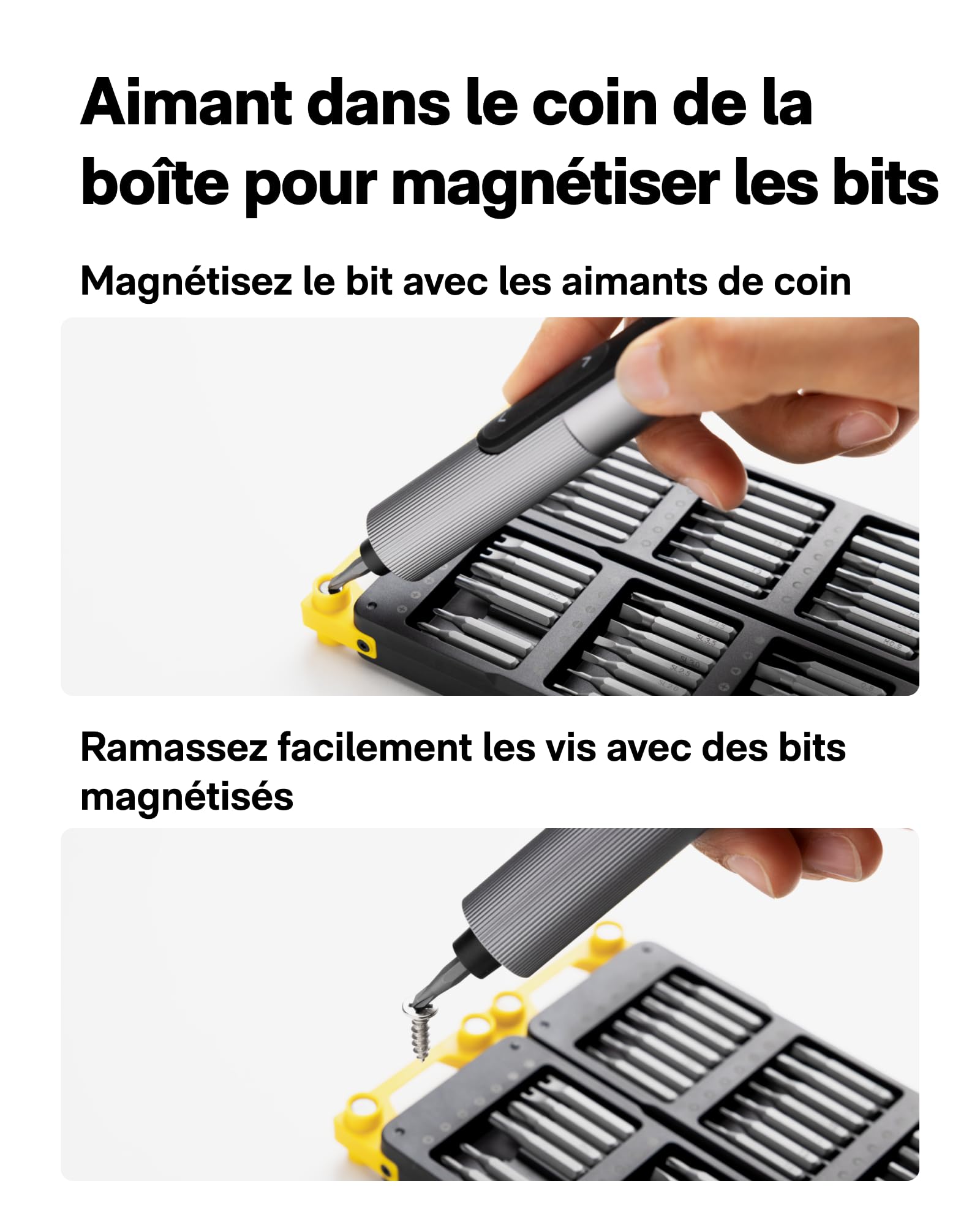 HOTO SNAPBLOQ S-A01 Tournevis Électrique Magnétique Précis 3 couples | Outil pour réparer téléphone, ordinateur portable, lunettes et montres