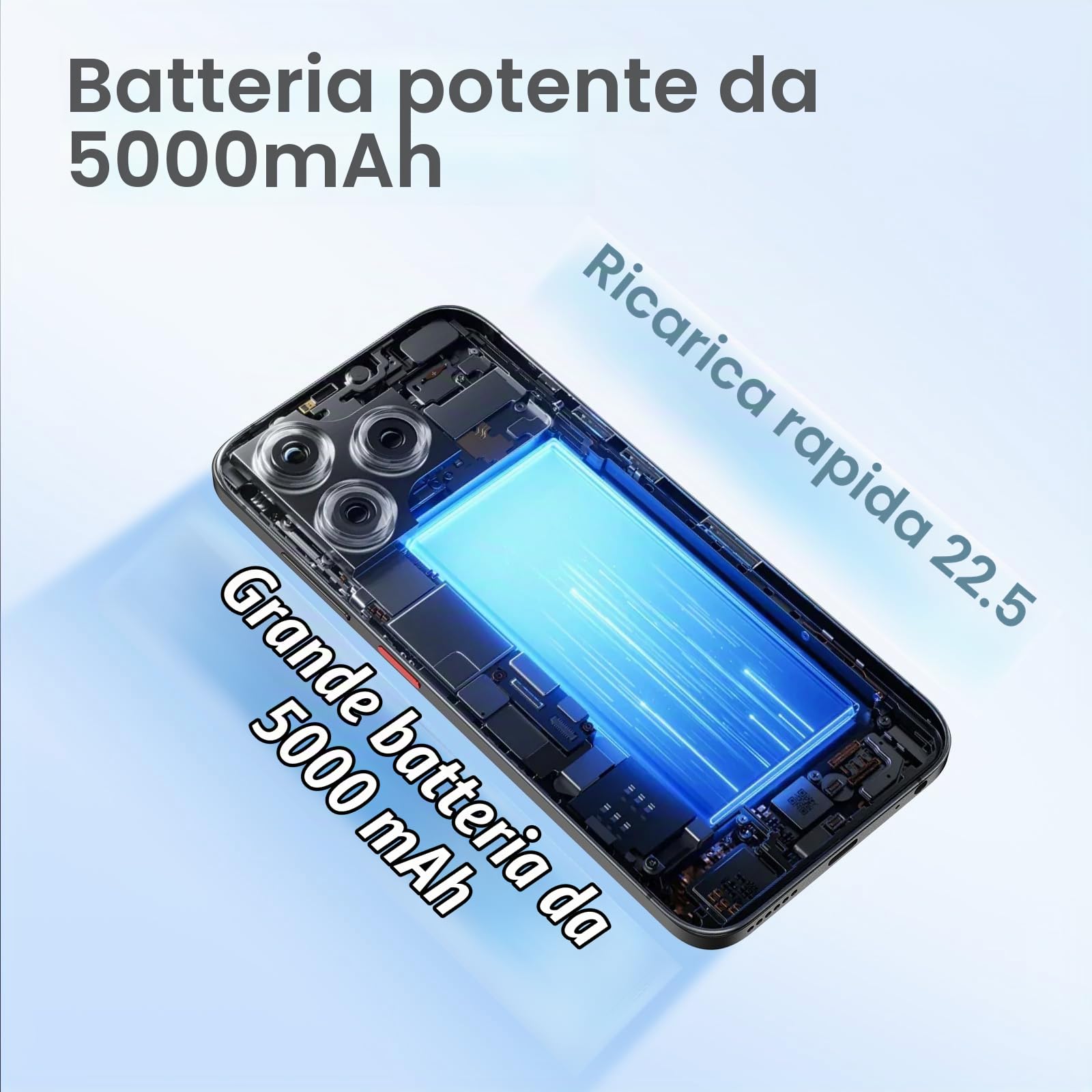 ZTE Blade V70 Vita Smartphone, 6,7" FHD + Display (120Hz), fotocamera principale da 50 MP, batteria da 5000 mAh, 4 GB RAM + 256 GB di memoria, telefono cellulare senza contratto, Android 14, Dual SIM