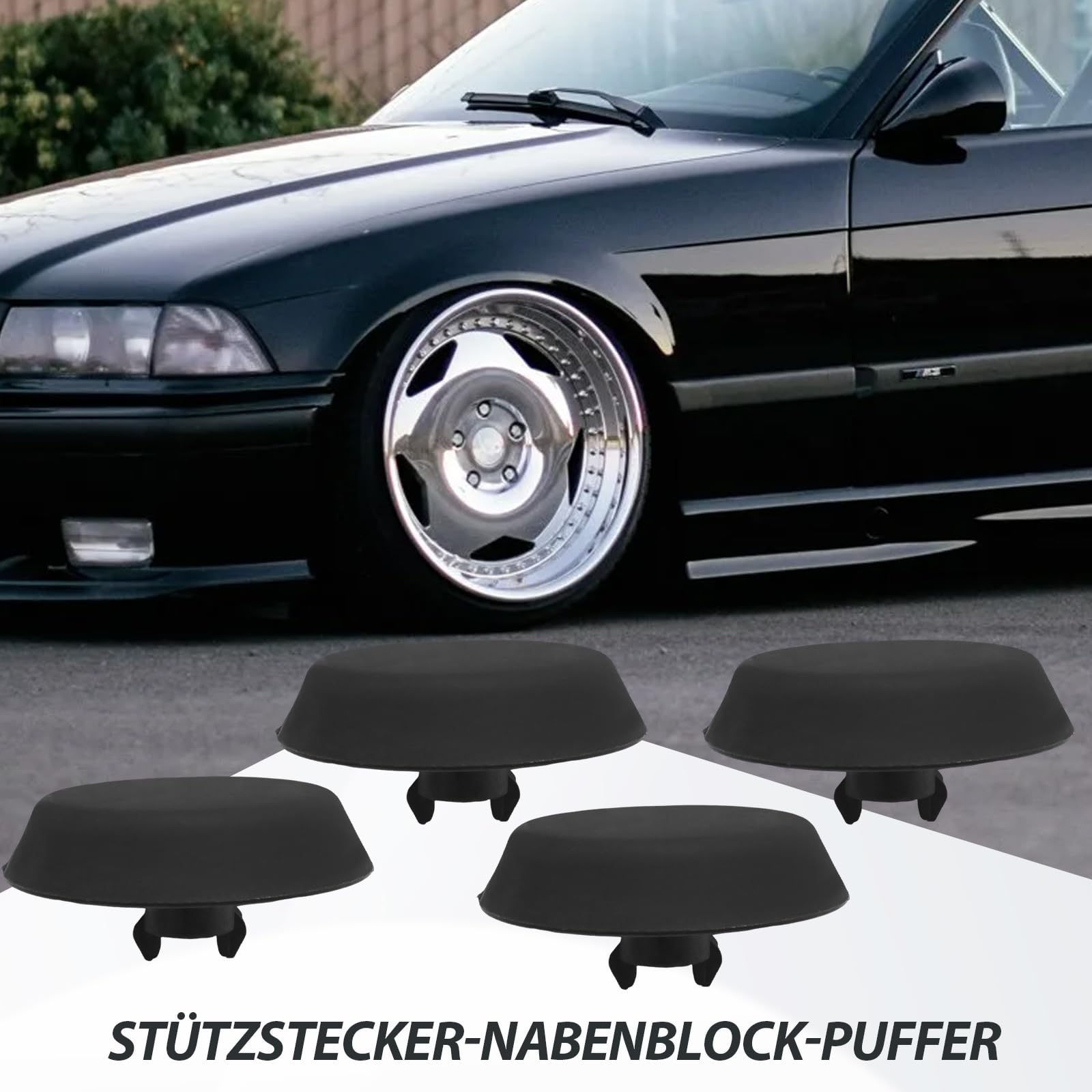 4 pezzi 51711960752 inserto per cric in plastica, tappi di sostegno per BMW Serie 3 E36 320i, ricambio per BMW Serie 3 E36 318i Cabriolet, sostituisce 1960752 (4 pezzi)