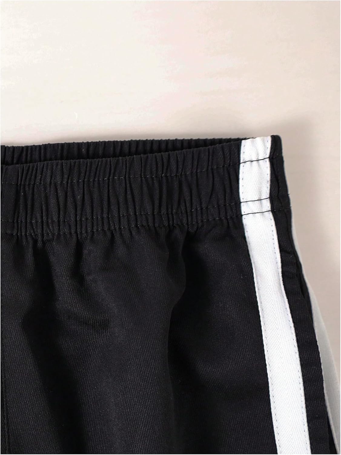 Girl's Side Striped Cargo Pants Y2K Elastic Waist Wide Leg Baggy Track Pants - Image 5