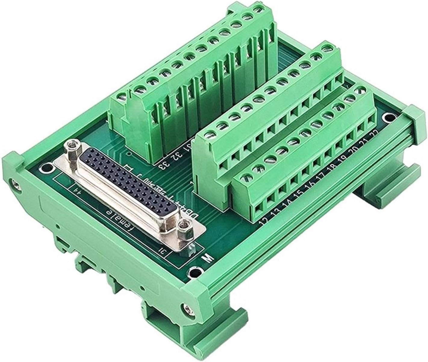 DB44 Male/Female Socket Terminal Block Breakout Board Adapter Cable Wiring DIN Rail Type(DB44 Female)