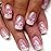 RTKHFZE French Tip Press On Nails - Acrylic Nails Press ons Medium Square fake Nails Pink Full Cover False Nails with Designs Glitter Flower Glue on Nail for Women and Girls 24Pcs