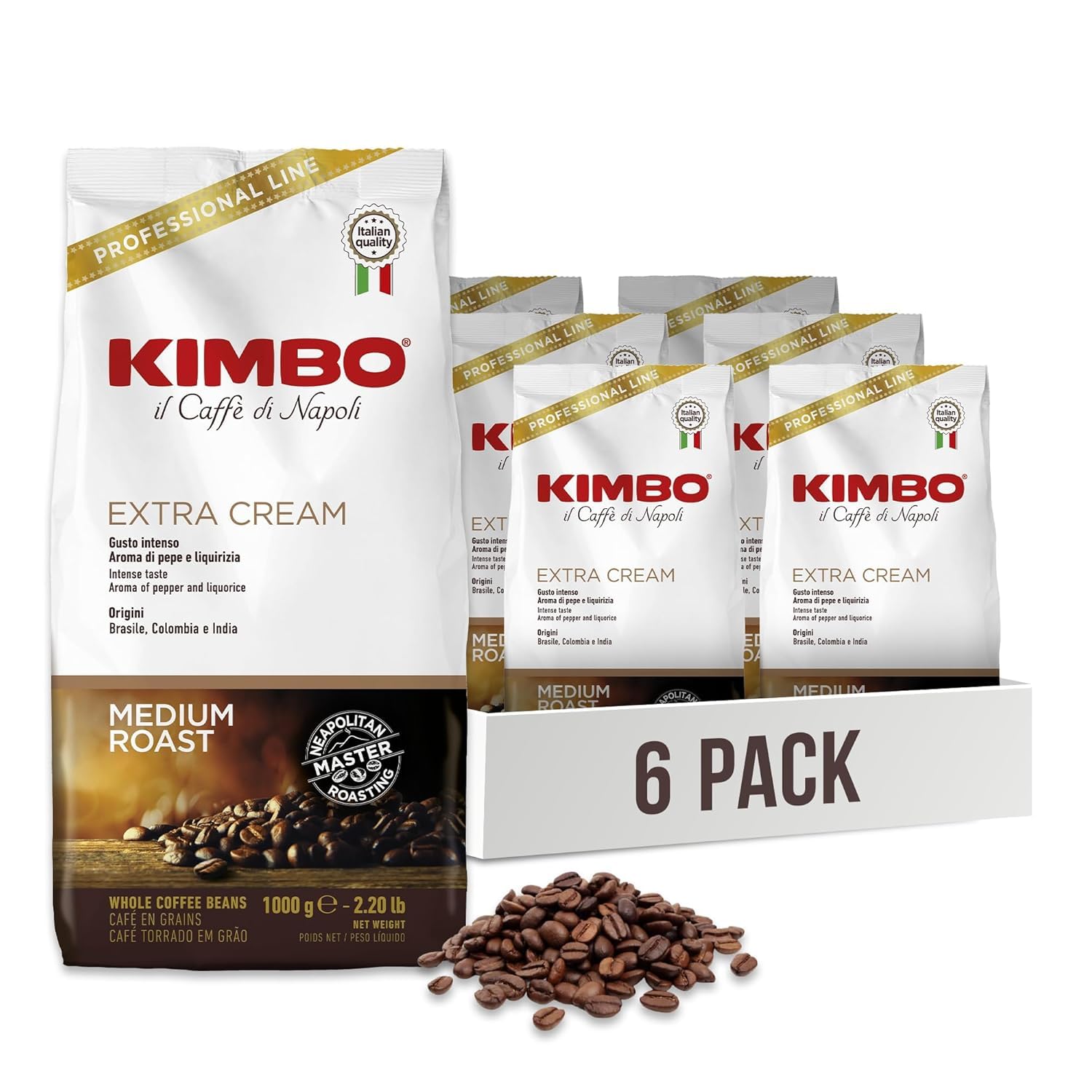 SKUURTFR Kimbo Espresso Bar Extra Cream 6 x 1kg Kaffee ganze Bohne